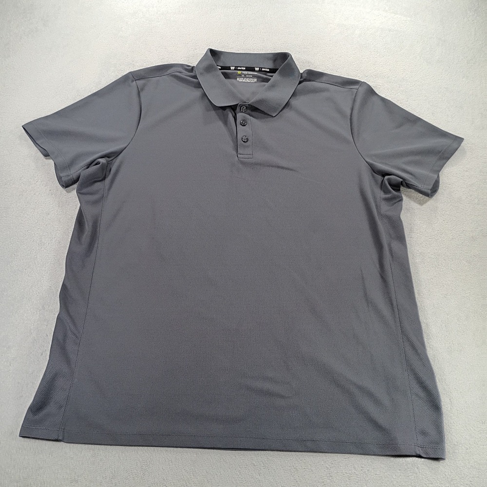 Tek Gear Mens DryTek Polo Shirt Gray XXL Short Sleeve Performance